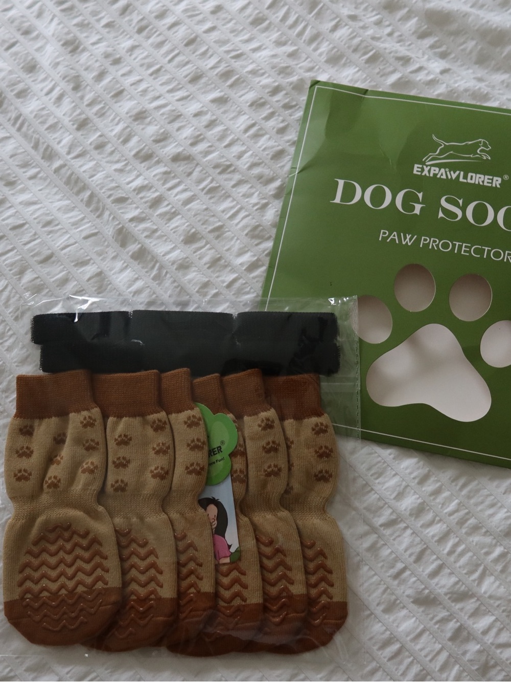 Expawlorer Brown Dog Socks Paw Protector - Pack of 6